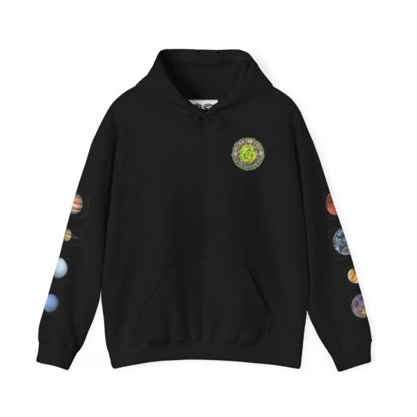 Solar System with Orion's Belt - Unisex Heavy Blend™ Hooded Sweatshirt - Eco-Friendly - Image 2