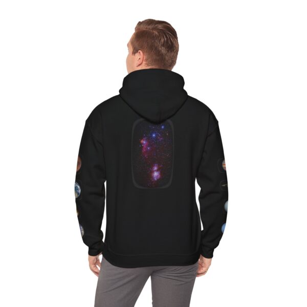 Solar System with Orion's Belt - Unisex Heavy Blend™ Hooded Sweatshirt - Eco-Friendly - Image 8