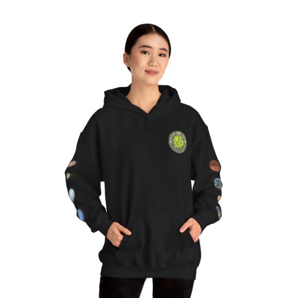 Solar System with Orion's Belt - Unisex Heavy Blend™ Hooded Sweatshirt - Eco-Friendly - Image 6