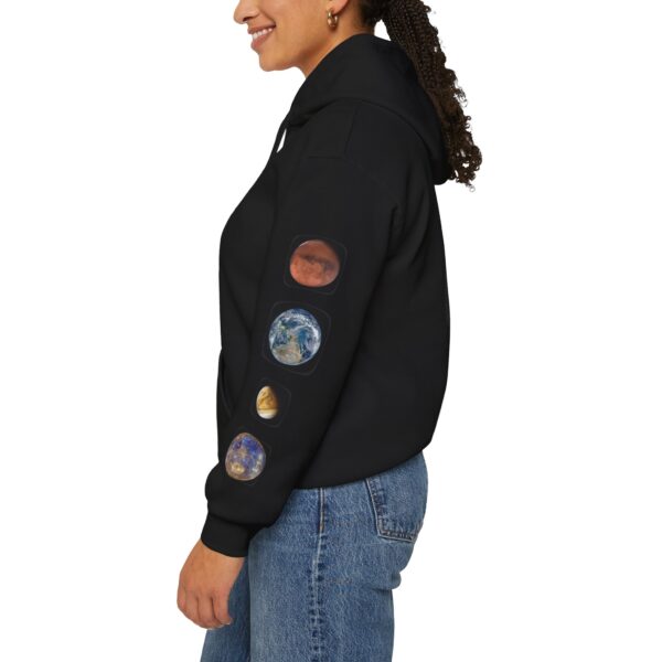Solar System with Orion's Belt - Unisex Heavy Blend™ Hooded Sweatshirt - Eco-Friendly - Image 9