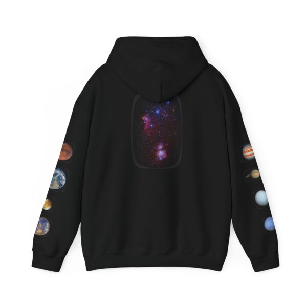 Solar System with Orion's Belt - Unisex Heavy Blend™ Hooded Sweatshirt - Eco-Friendly - Image 3